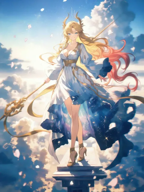 A fantastical image of a… - 天女の衣