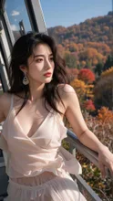 索道乗りし山粧う
