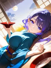 月見酒に酔い…
