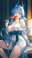うちわと夏の女性·初夏チャレンジ の投稿作品