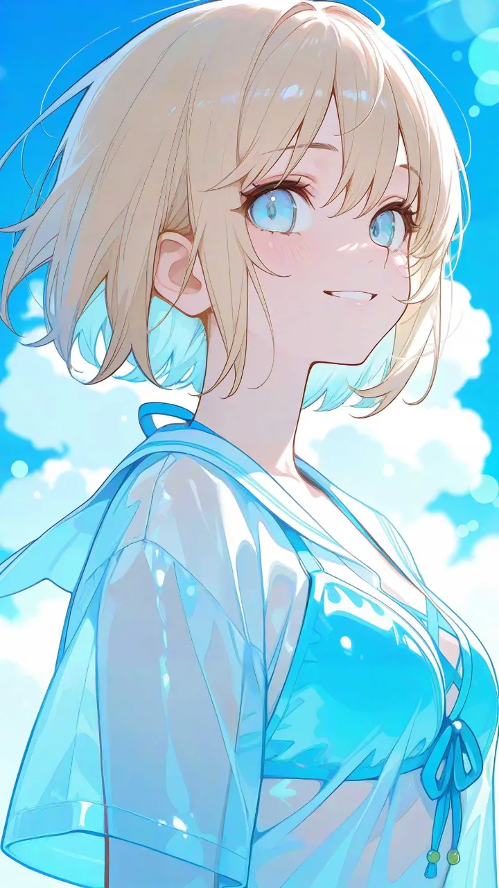 星降る入道雲の空・女子高生