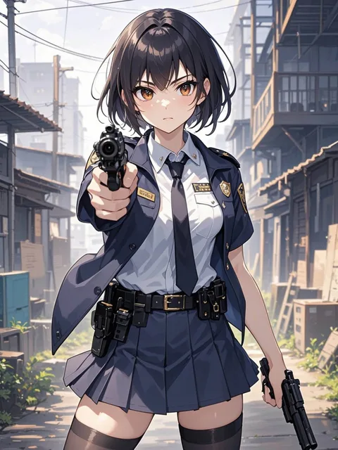 抵抗せずに手を挙げろ。さもなくば撃つ