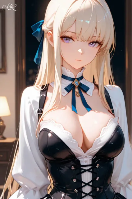 紐で締めたビスチェ