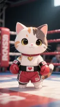 ミニ猫ボクシング🥊🐱 — いっぬさんのAIイラスト