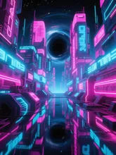 ブラックホールの先に捕らわれた人々 — 東雲クウガさんのAIイラスト