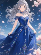 ドレスに散りばめられた宝石🩷