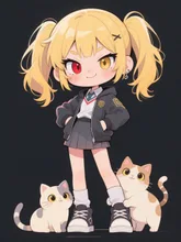 ガキ大将と子分ネコ