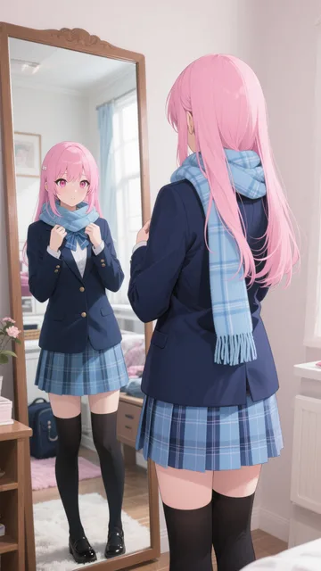 ピンク髪娘💕身支度中❤️