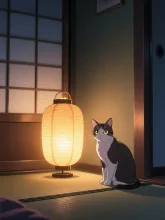 行灯猫 — 水上雷太さんのAIイラスト