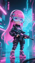 未来のピンク髪娘💕戦闘中❤️