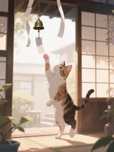 風鈴と猫