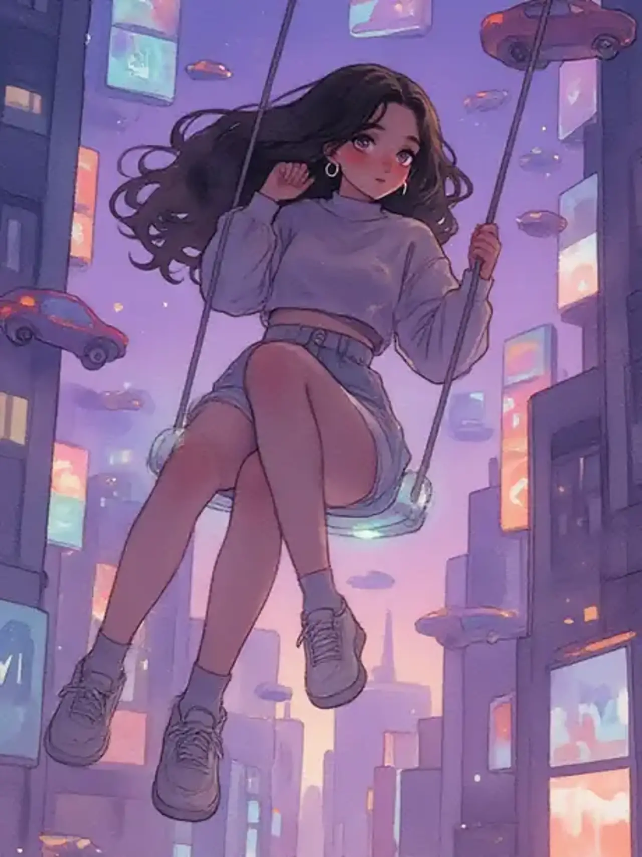 Neon Night Swing — rei_26さんのAIイラスト