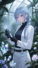 プリズムの花と研究員