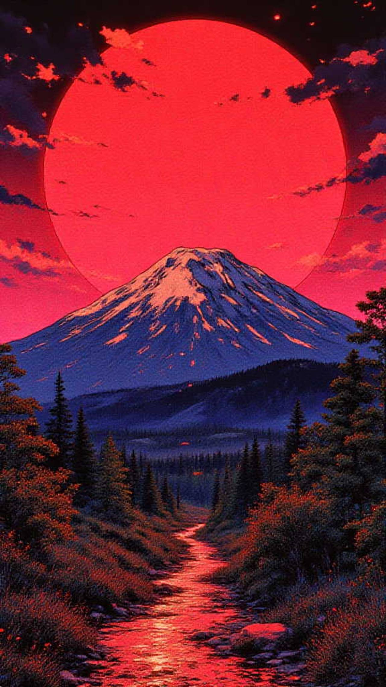 夕陽の中の富士山 — SUPP66695834さんのAIイラスト