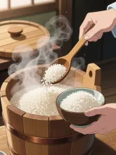 飯をよそう