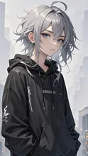 黒パーカー — 琥珀さんのAIイラスト
