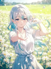 風が吹く花園で