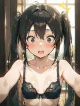 かなこ「ゆまセンパイ…で、でっかい❗️❗️」 — ランジェリー・ネグリジェのAIイラスト|SUPPART