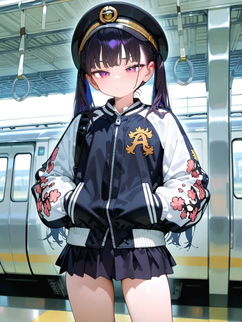 駅のホームにしたら帽子被った💦