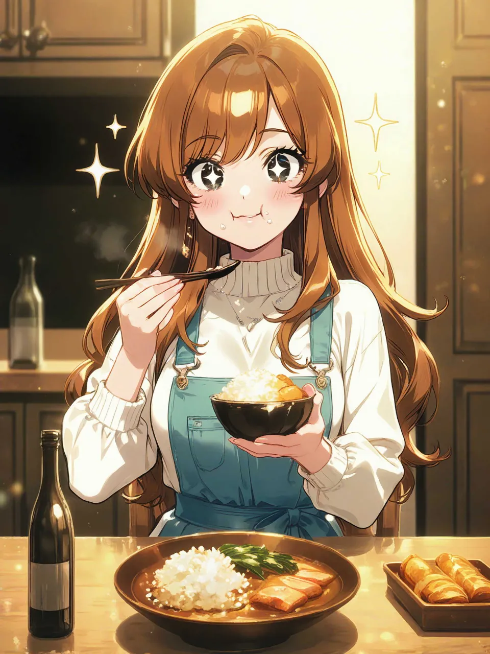 「おいしー!」『その栄養は…胸にいってるんだね…』
