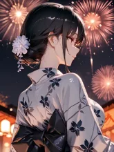 ハート型の花火を上げて「すぐに消える一夏の恋」ってしたかったけど６枚生成して１回も成らずヽ(`Д´)