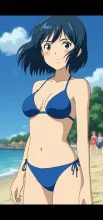 青ビキニ姿の女の子