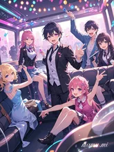 友達とリムジンパーティ