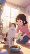 朝食だニャン！