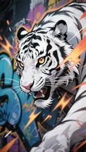 絵だけど噛み付くWHITE TIGER
