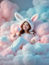 ふわもこベッドの夢うさぎガール☁2枚