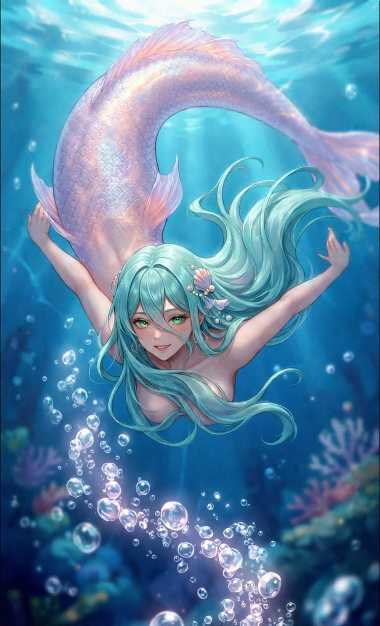 人魚の身体に真珠のアクセサリーを巻き付ける - SUPPART