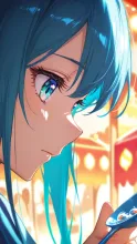 陽だまりの金魚すくい・黒髪ロングの少女