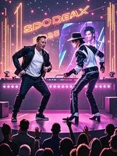 Elon Musk vs. Michael Jackson: The Ultimate Dance Battle — DOGEさんのAIイラスト