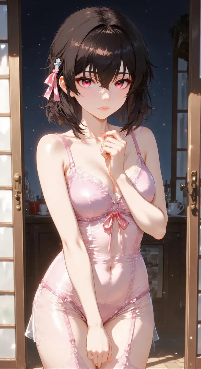 ネグリジェの成年女性