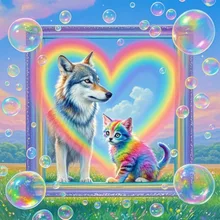 狼と子猫 虹ハート