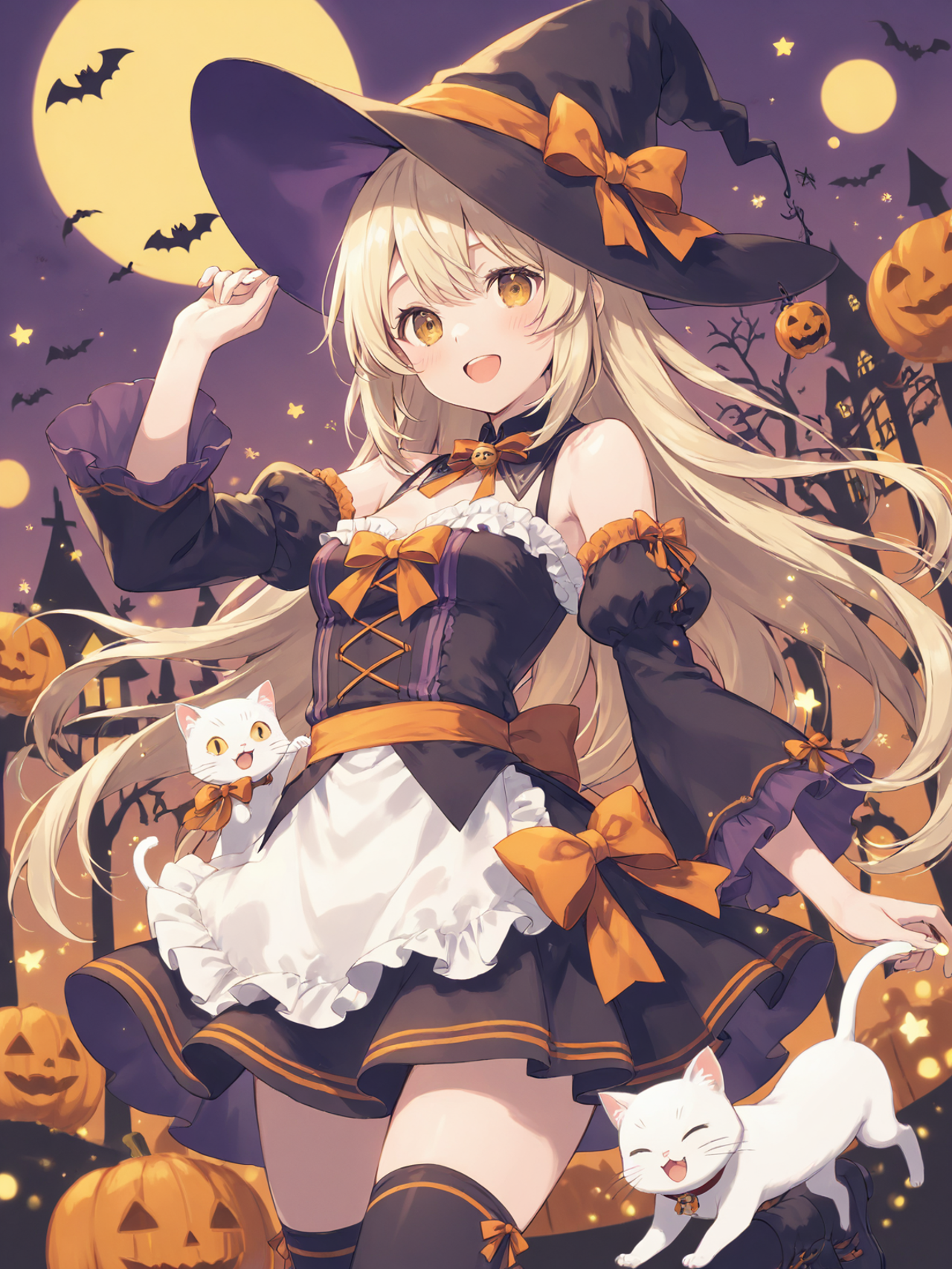 白猫ハロウィン👻🐱🤍 — しーさんのAIイラスト