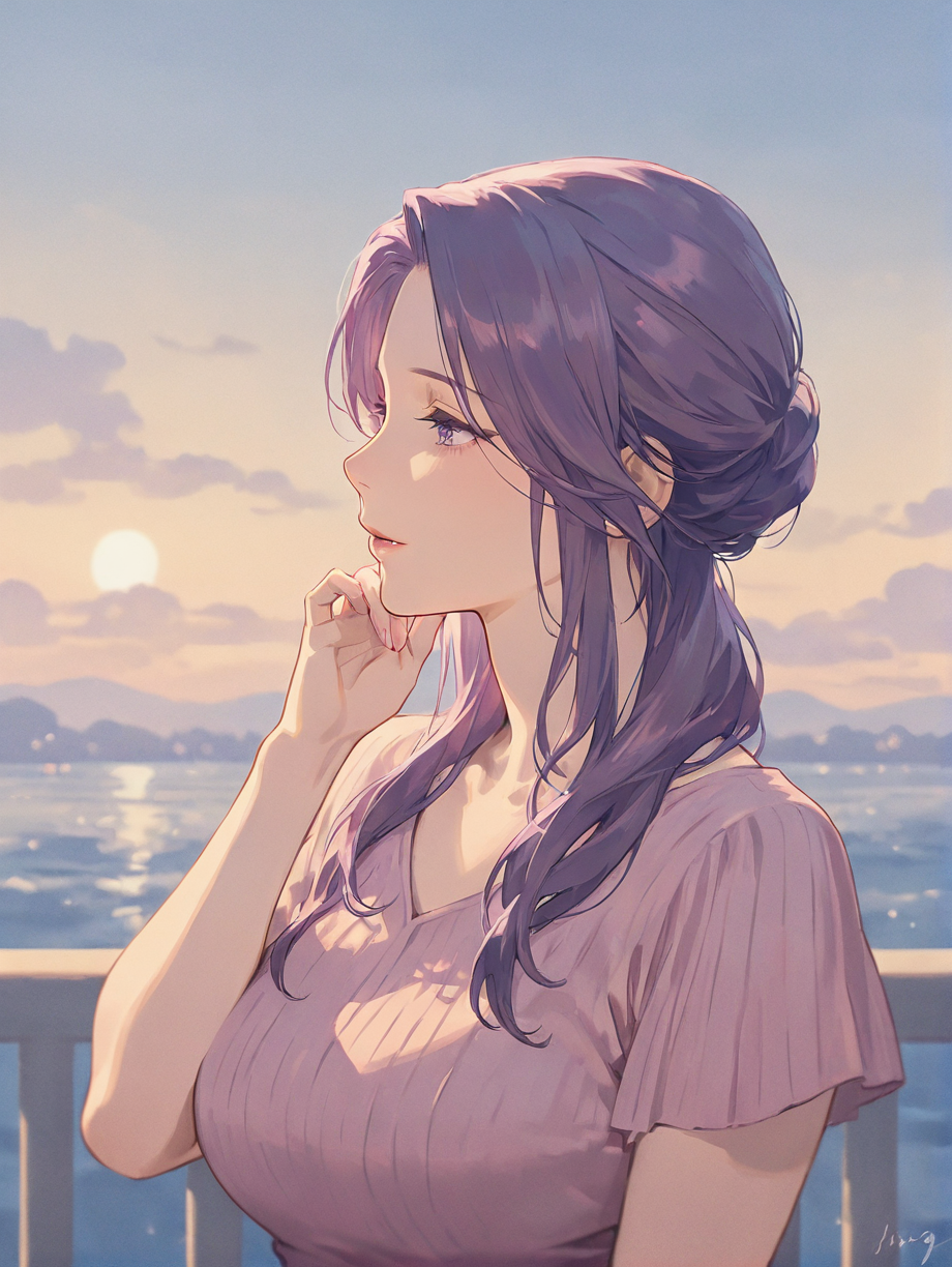 夕日綺麗だね — V豚さんのAIイラスト