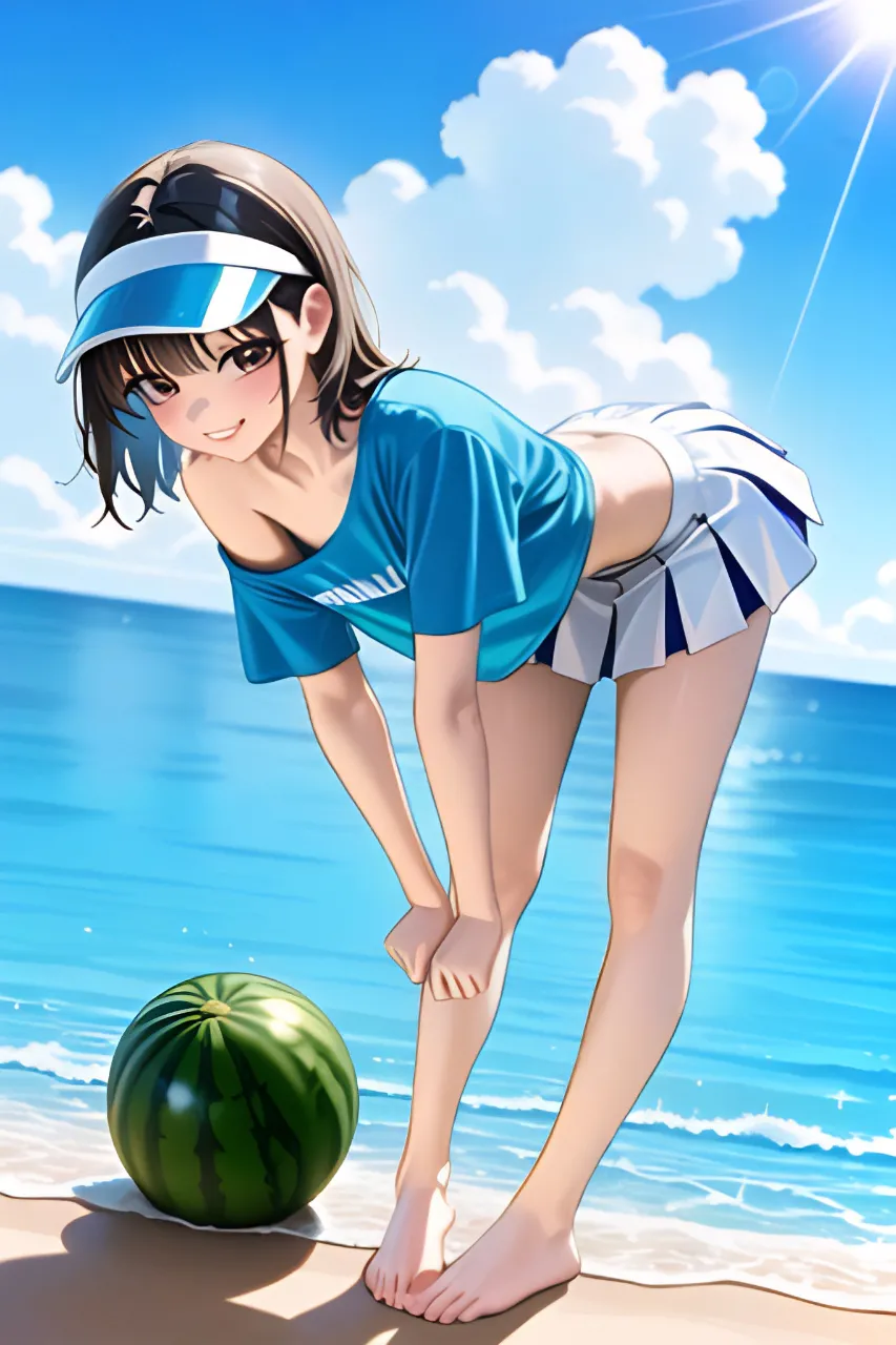 青い空と白い雲と海と西瓜とチアガール…黒