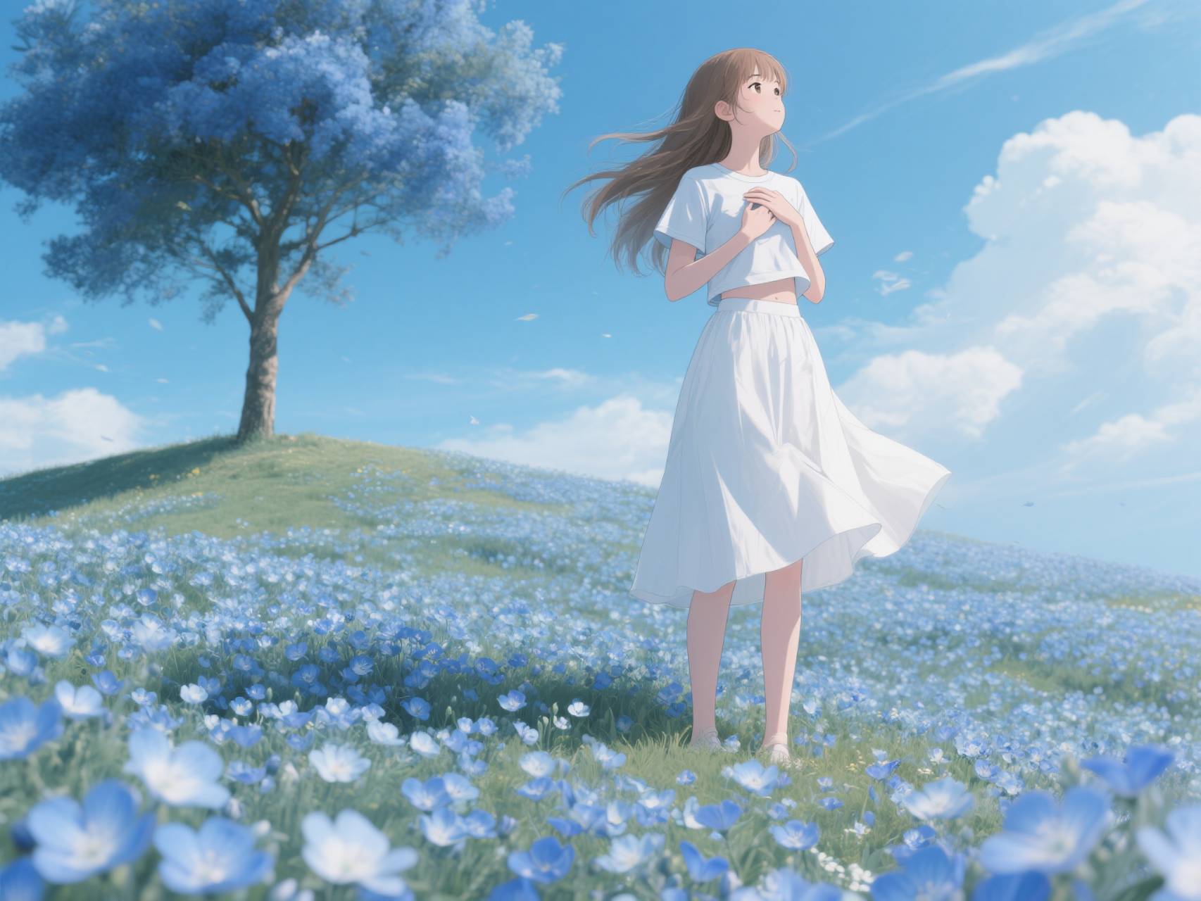 ネモフィラの海に抱かれて・・・(,,ᴗ ͜ ᴗ,,)♪