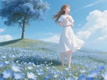 ネモフィラの海に抱かれて・・・(,,ᴗ ͜ ᴗ,,)♪