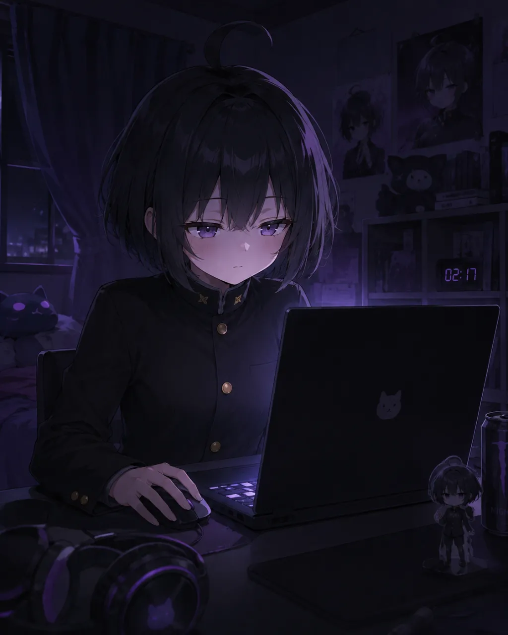 夜型 — サラさんのAIイラスト