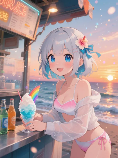 かき氷屋さんの結衣。