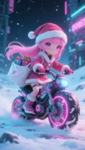 未来のピンク髪娘💕メリークリスマス❤️ — 美波💕さんのAIイラスト