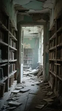 廃校の図書館 — SUPP69111944さんのAIイラスト