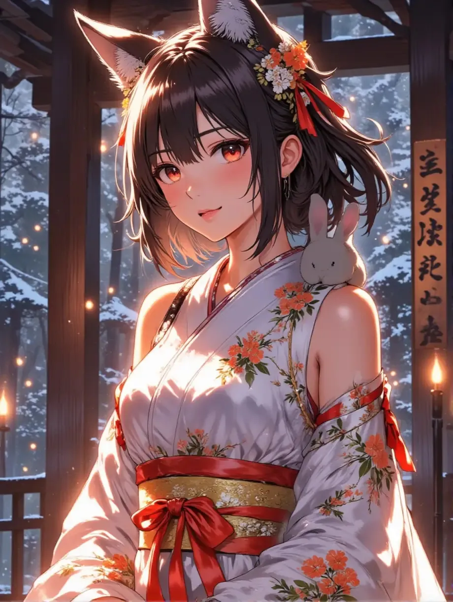 狐の花嫁な紅夜さんと子うさぎ