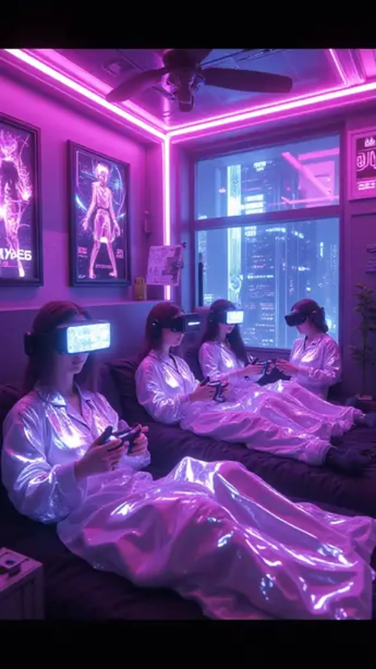 Neon dreams in digital darkness."