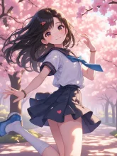 桜舞う — セーラー服のAIイラスト|SUPPART