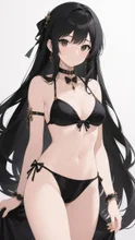 美しき黒ビキニの娘 — ネガダークネスさんのAIイラスト