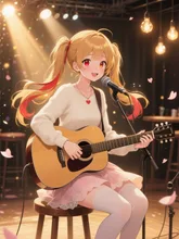 ギターを弾きながら🎶(๑•᎑•๑) — ギターイラストのAIイラスト|SUPPART