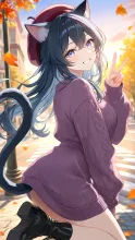 P にゃんにゃん秋コーデ